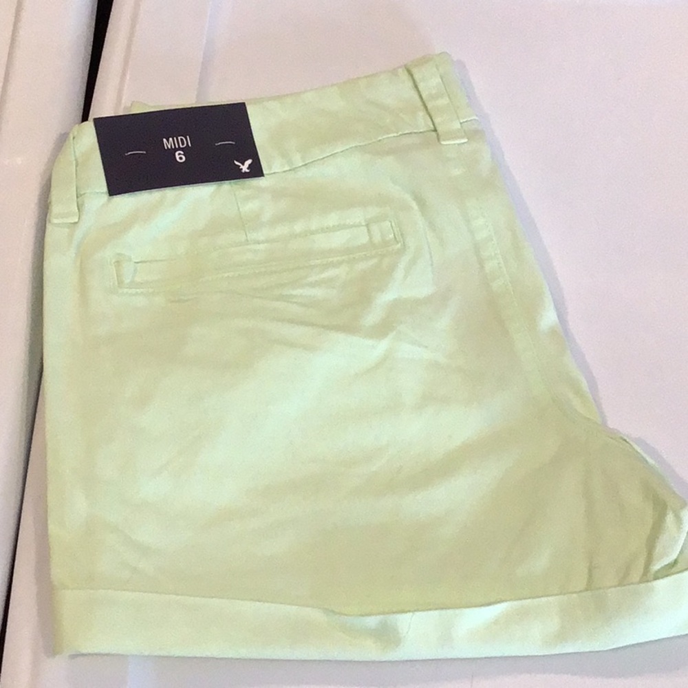 NWT AEO American Eagle Twill Midi Shorts 6
